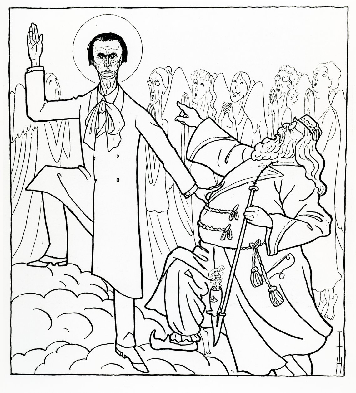 Karikatur af Rudolf Steiner, illustration fra 