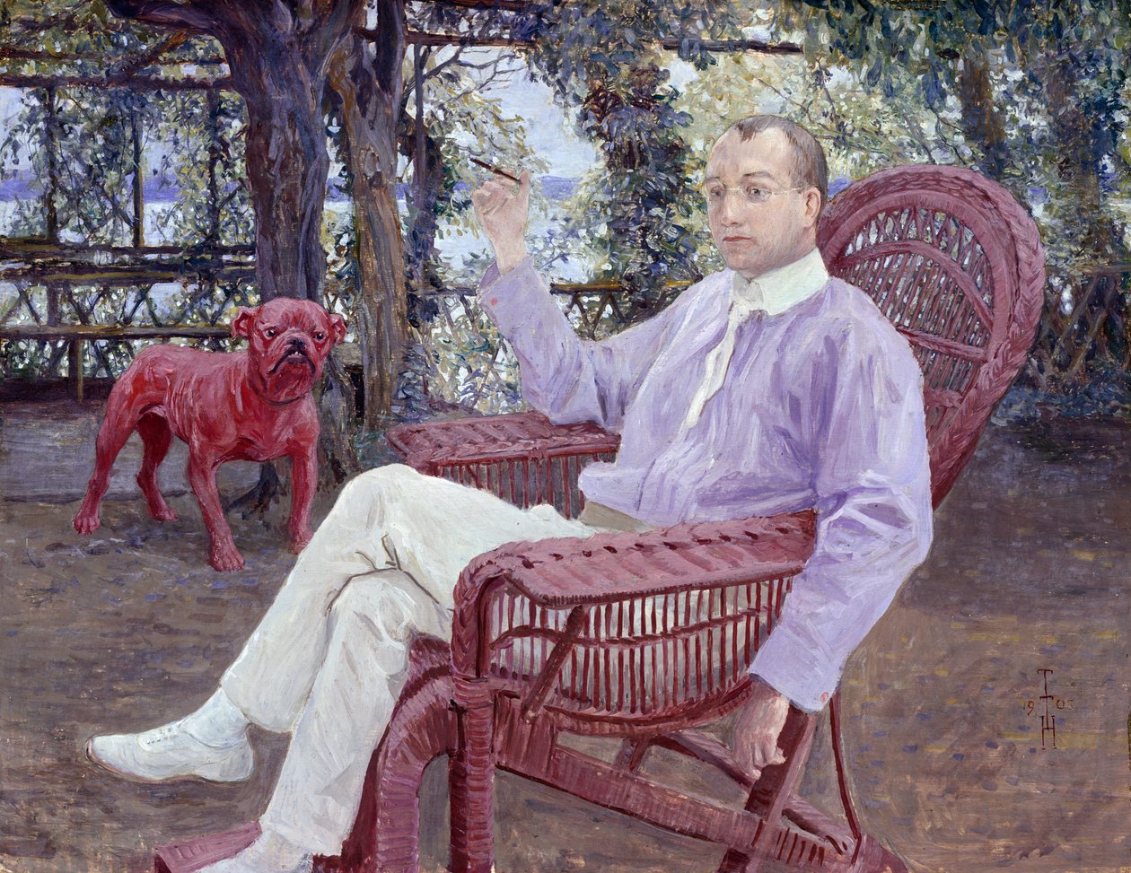 München-forlaget Albert Langen i haven af Thomas Theodor Heine