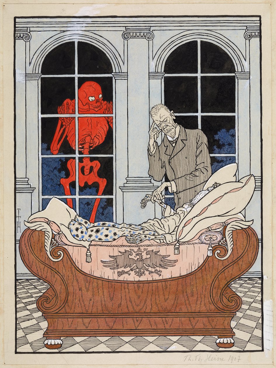Den døende rigsdag; Simplicissimus XV/49, 1911 af Thomas Theodor Heine
