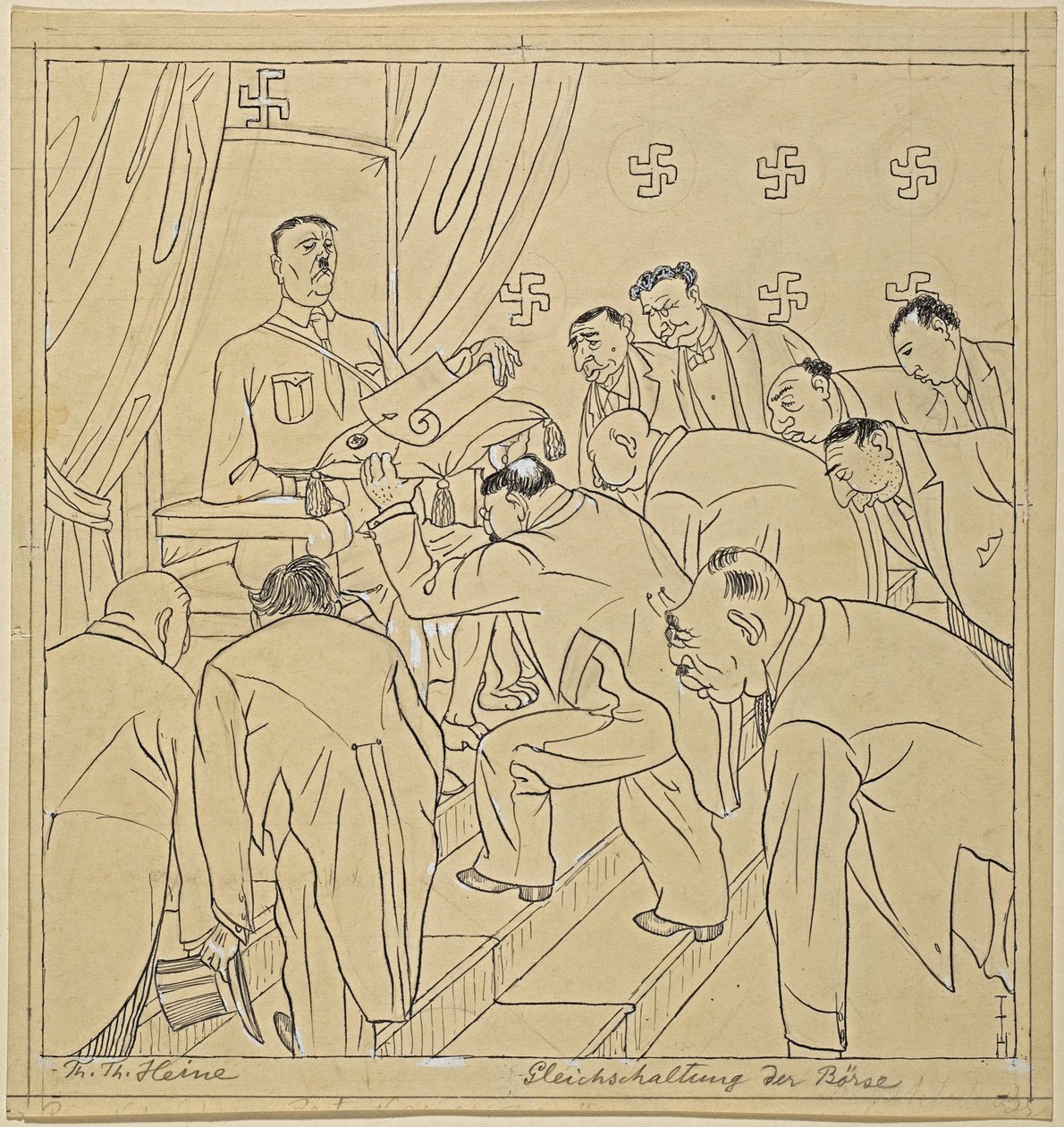 justering af børsen; Simplicissimus XXXV/36, 1930 af Thomas Theodor Heine