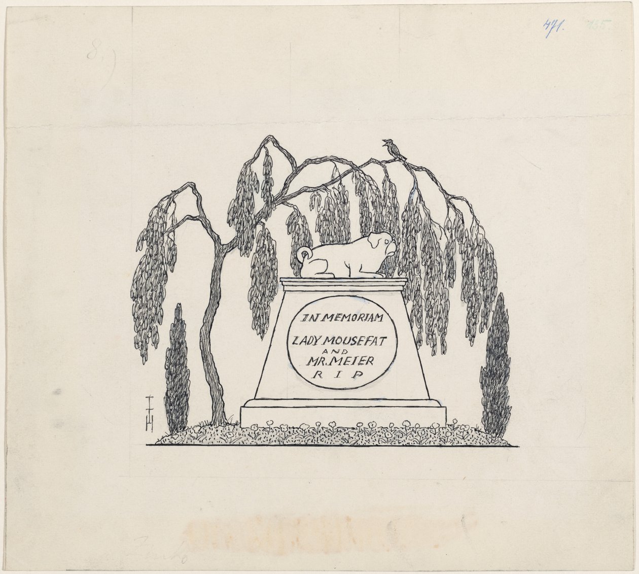 Mopsgrab af Thomas Theodor Heine