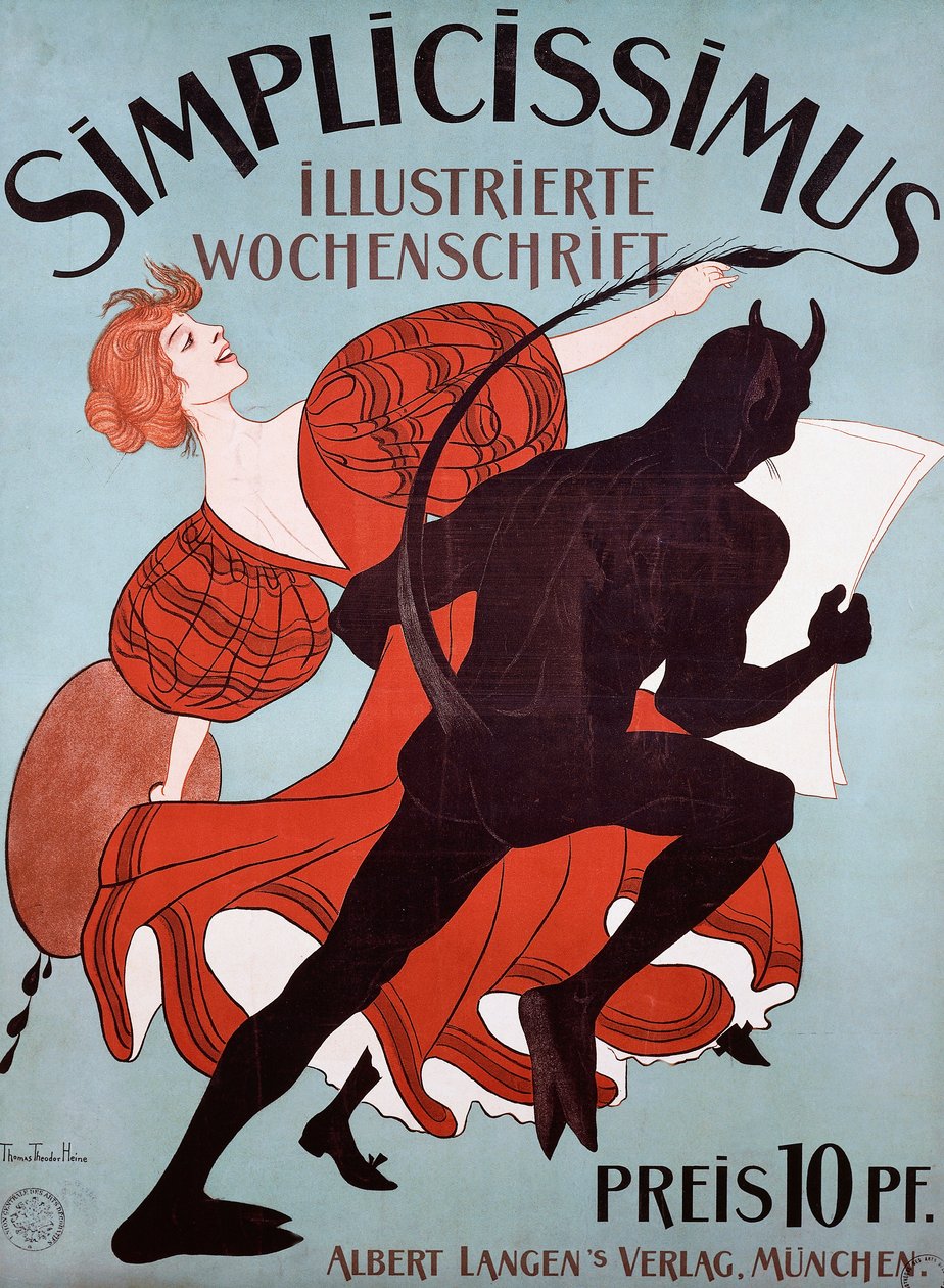 Simplicissimus reklameplakat af Thomas Theodor Heine