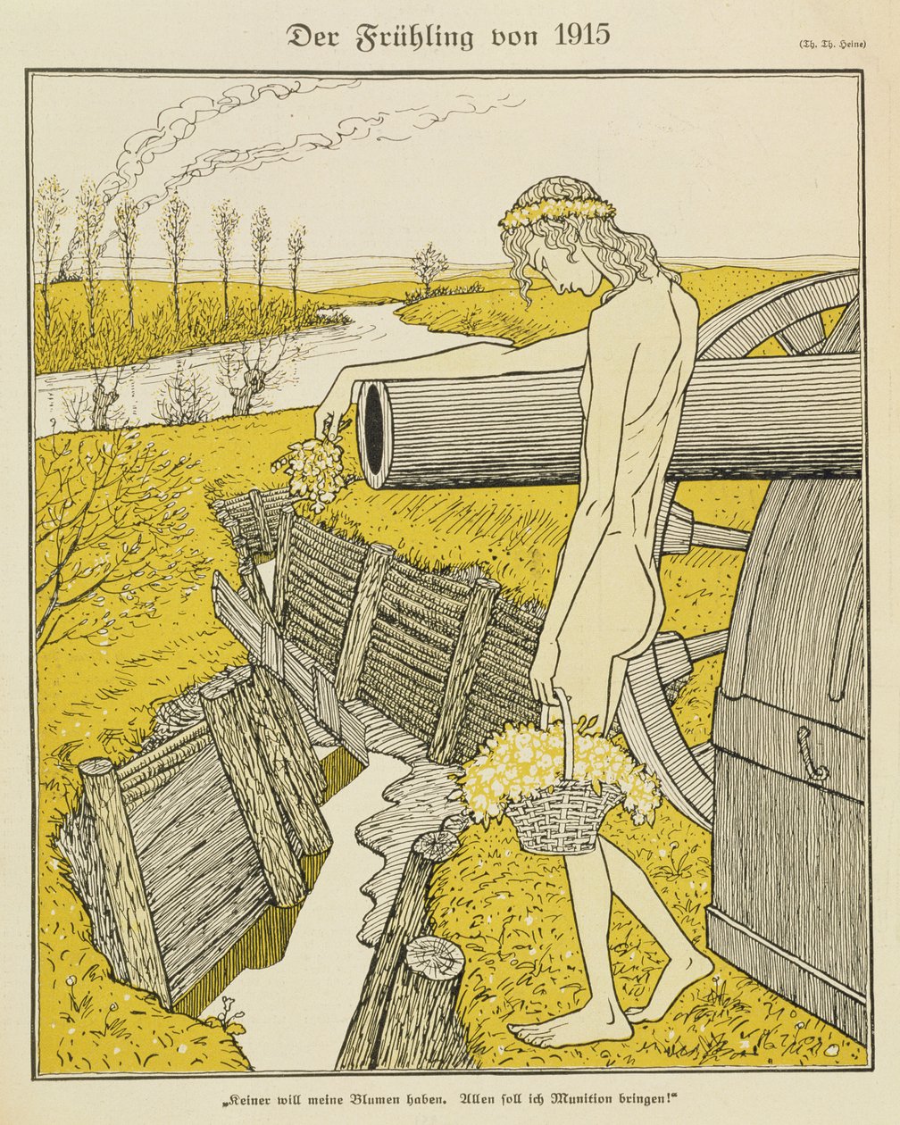 Forår i 1915, illustration fra et tysk blad, 