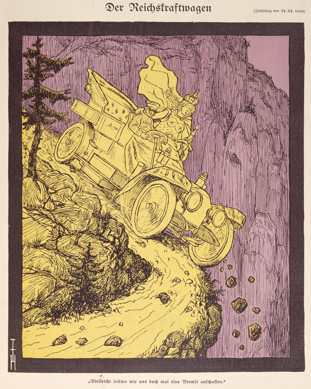 The Car of the German Empire drevet af Wilhelm II (1859-1941) illustration fra forsiden af 