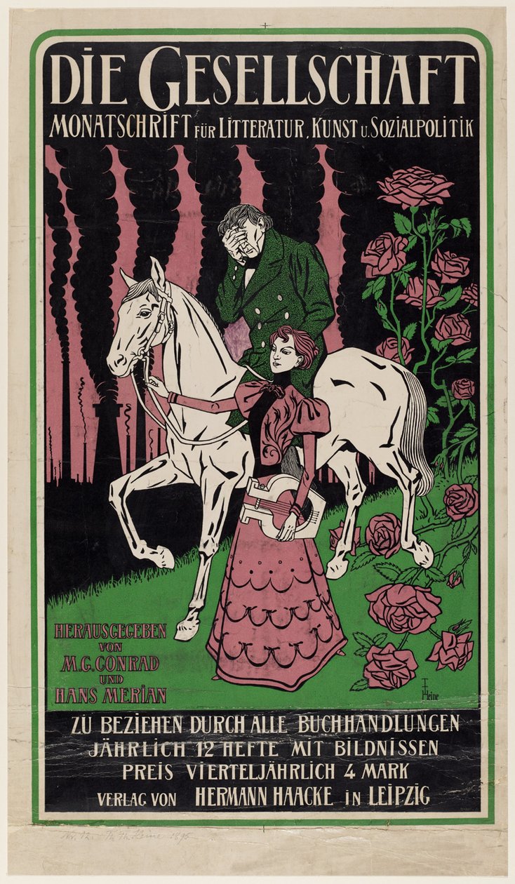 Annonceplakat for magasinet Die Gesellschaft af Thomas Theodor Heine