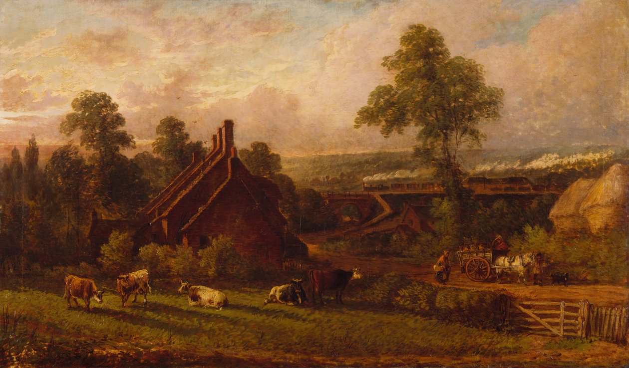 Jernbanelinje ved Northfield, 1871. af Thomas Thomas