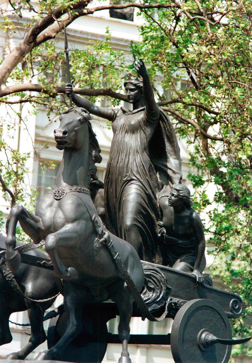 Statue af Boudicca og hendes døtre i en vogn, Thames Embankment, London, 1800-tallet af Thomas Thornycroft