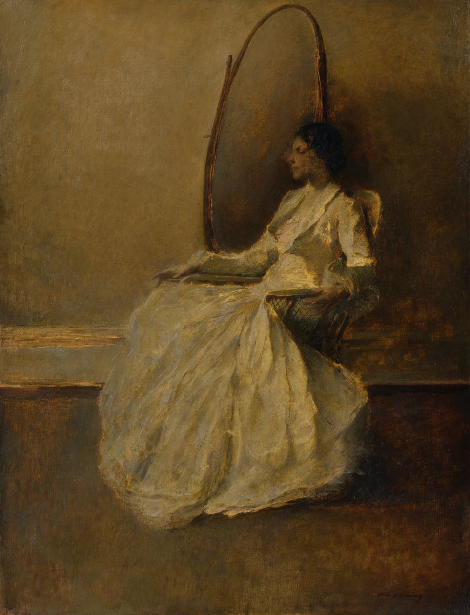 Dame i hvidt nr. 1, ca. 1910. af Thomas Wilmer Dewing