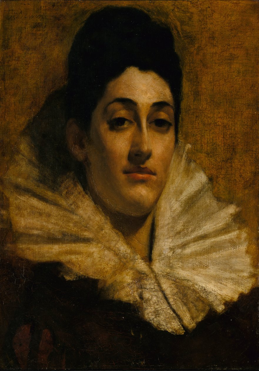 Portræt af Frances C. Houston, ca. 1880-1889. af Thomas Wilmer Dewing