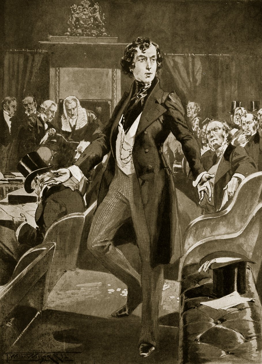 Disraelis første tale i Commons, illustration fra 