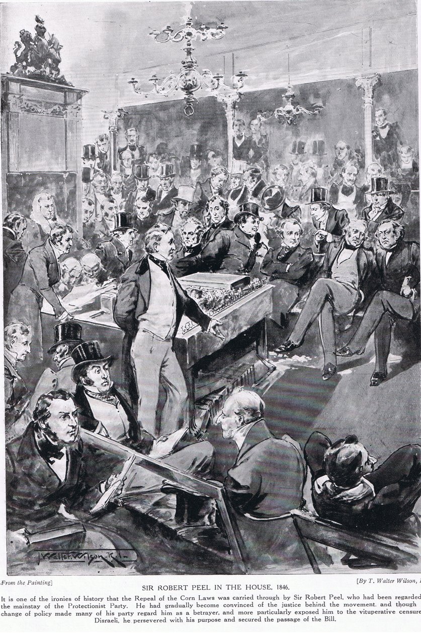 Sir Robert Peel i huset, 1846, illustration fra 