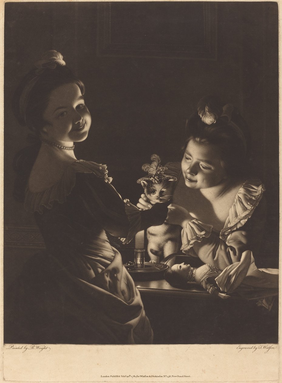 Miss Kitty Dressing af Thomas Watson after Joseph Wright