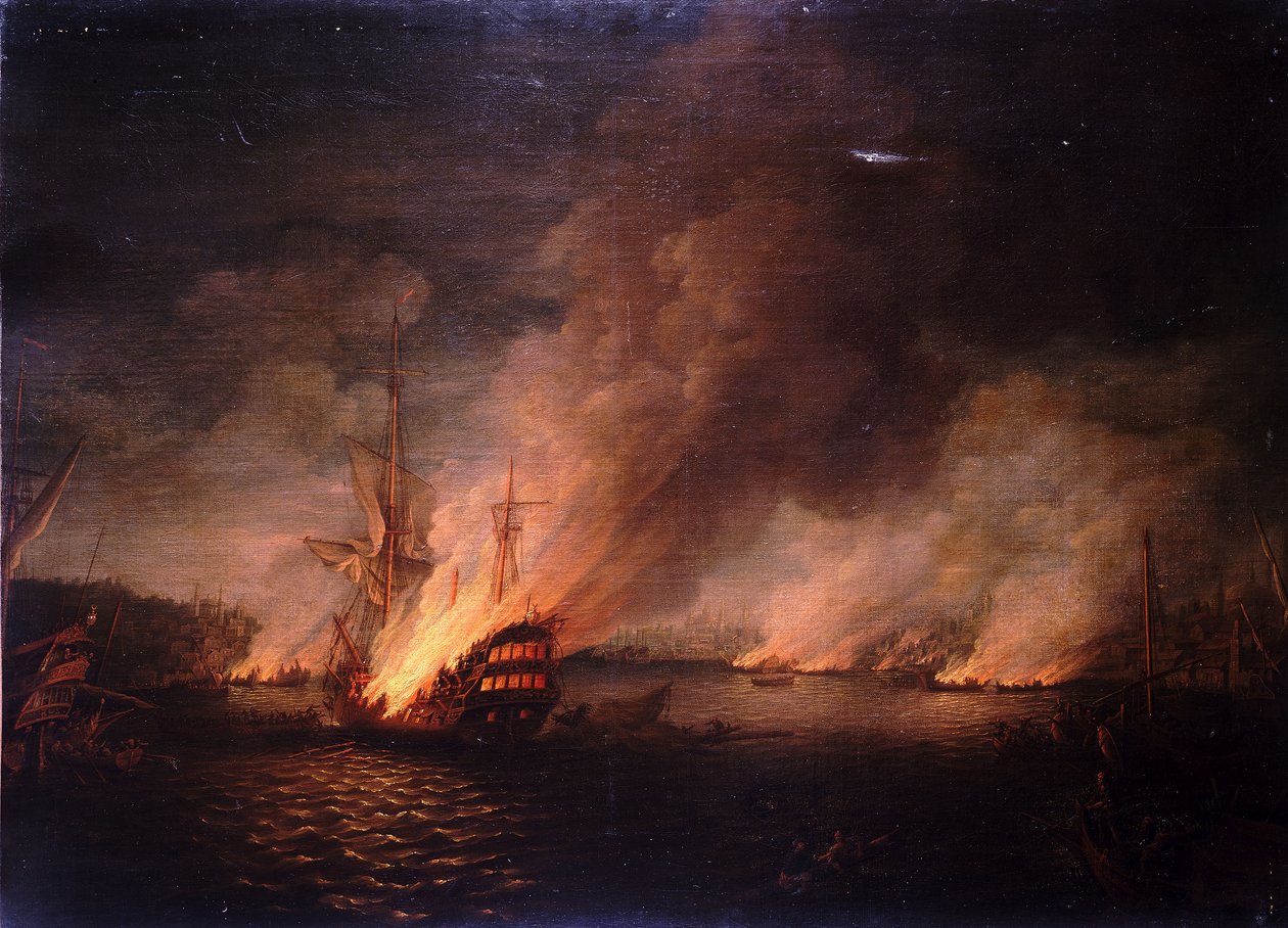 Sir John Thomas Duckworths indsats i Dardanellerne af Thomas Whitcombe