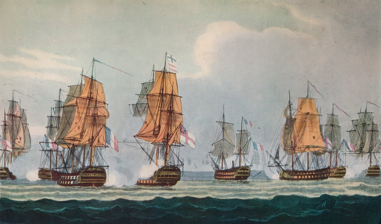 Strachans Action fra Ferrol, c1806 af Thomas Whitcombe
