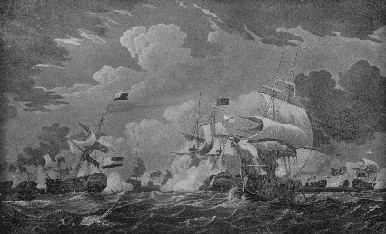 Admiral Duncans sejr, c1798 af Thomas Whitcombe