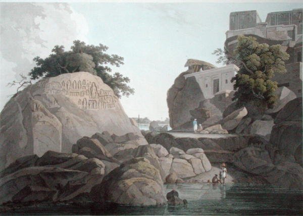 South East View of the Fakeers Rock på floden Ganges, nær Sultaungunge, plade X fra 