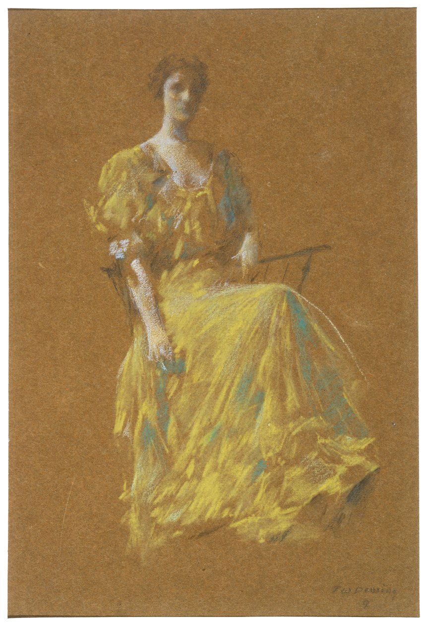 Dame i grønt af Thomas Wilmer Dewing