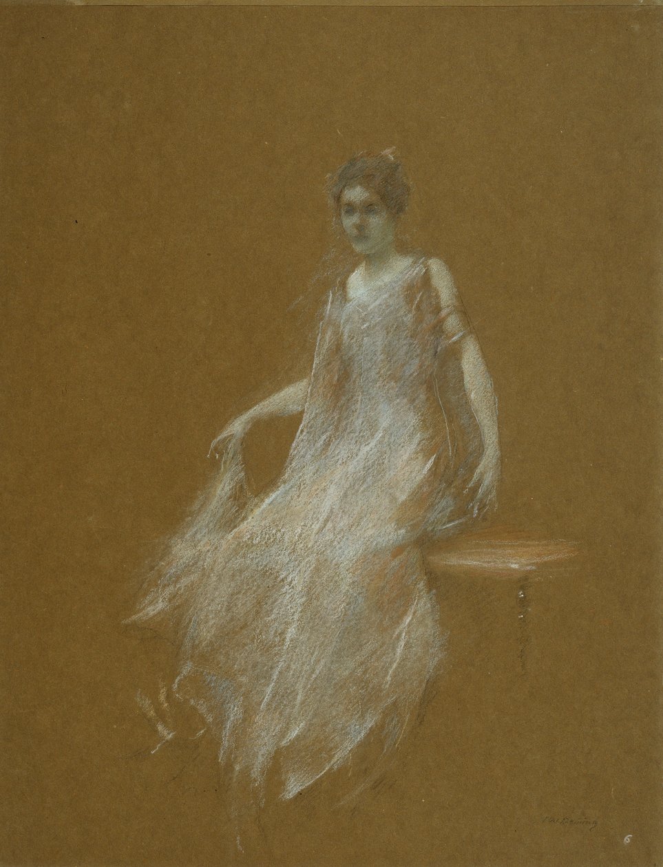 Damen i hvidt af Thomas Wilmer Dewing