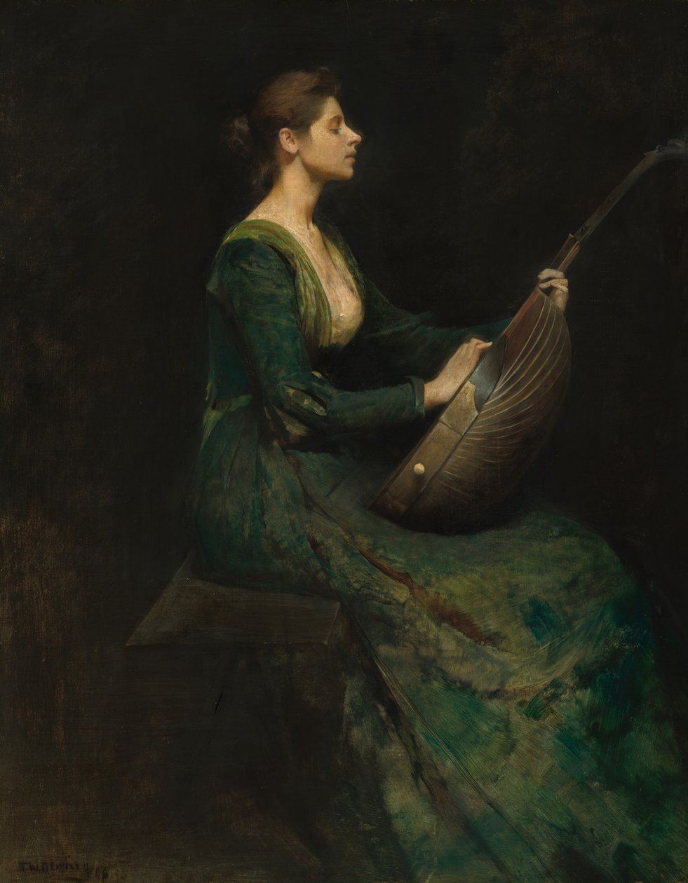 Dame med en lut af Thomas Wilmer Dewing