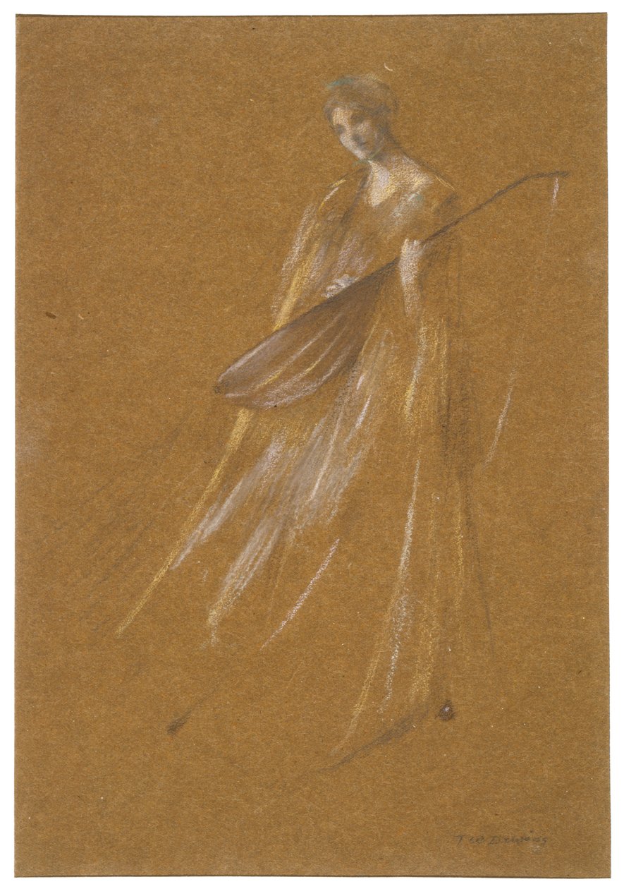 Dame mit Laute af Thomas Wilmer Dewing