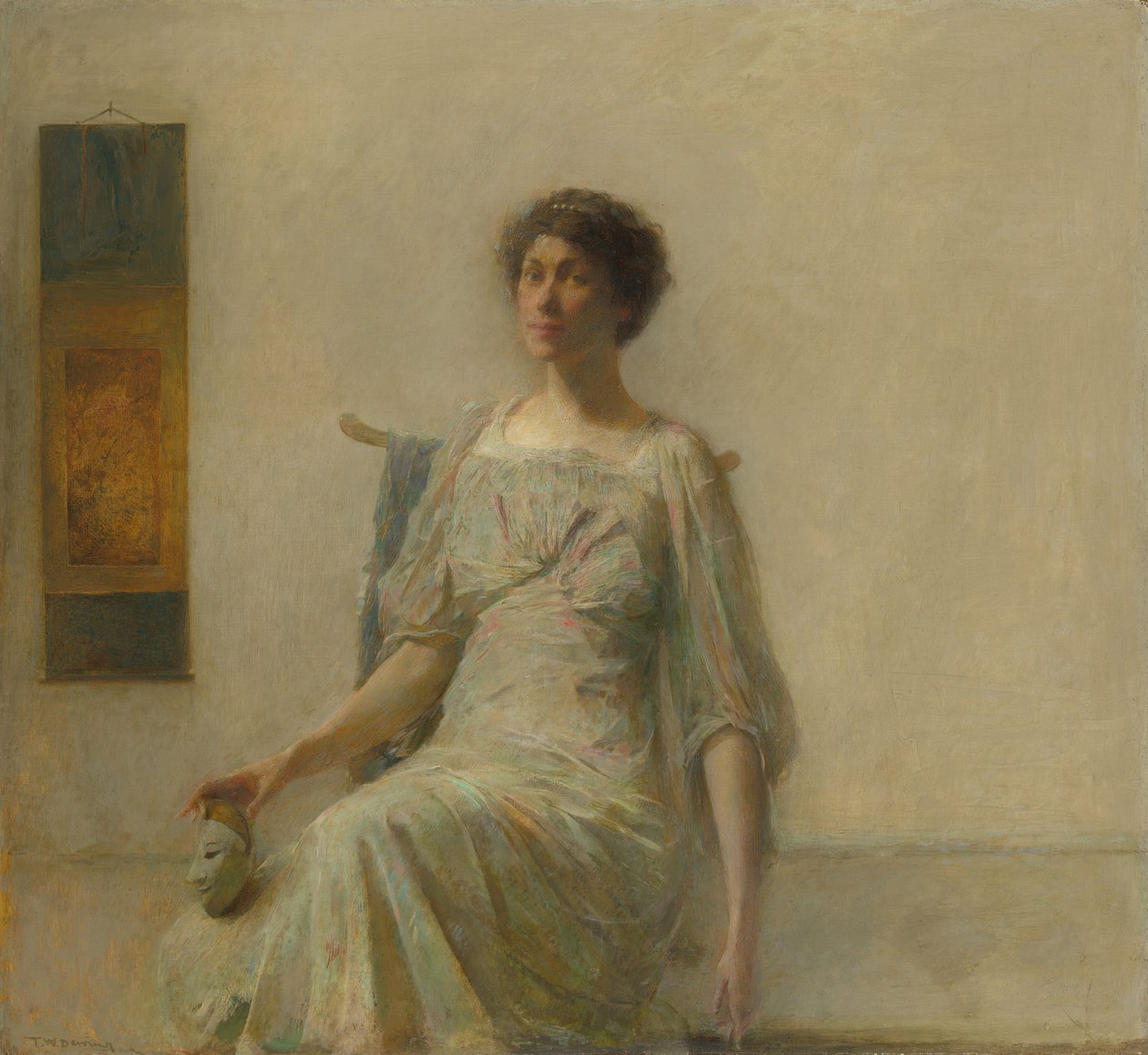 Dame med maske af Thomas Wilmer Dewing