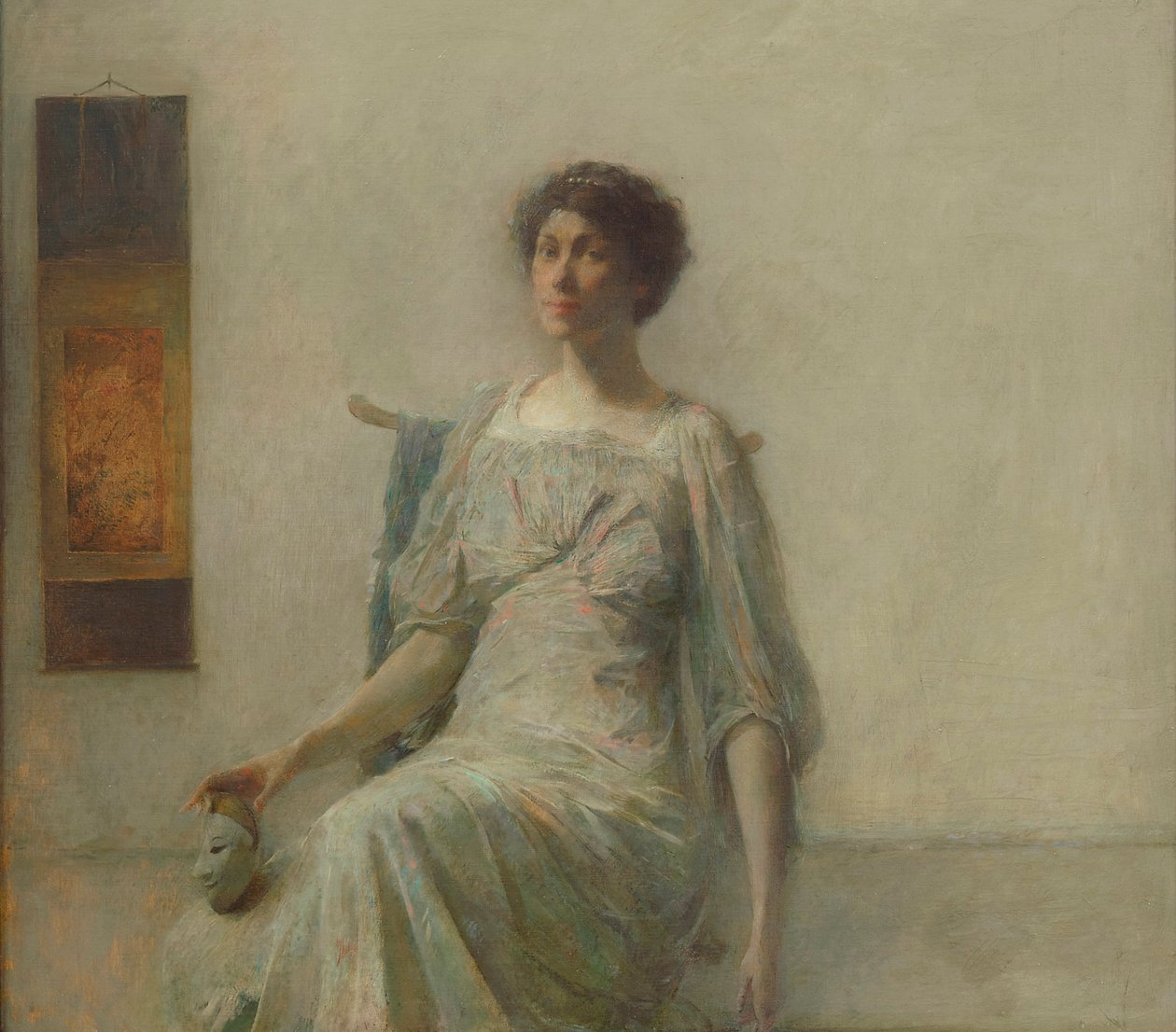 Dame med maske, 1911 af Thomas Wilmer Dewing