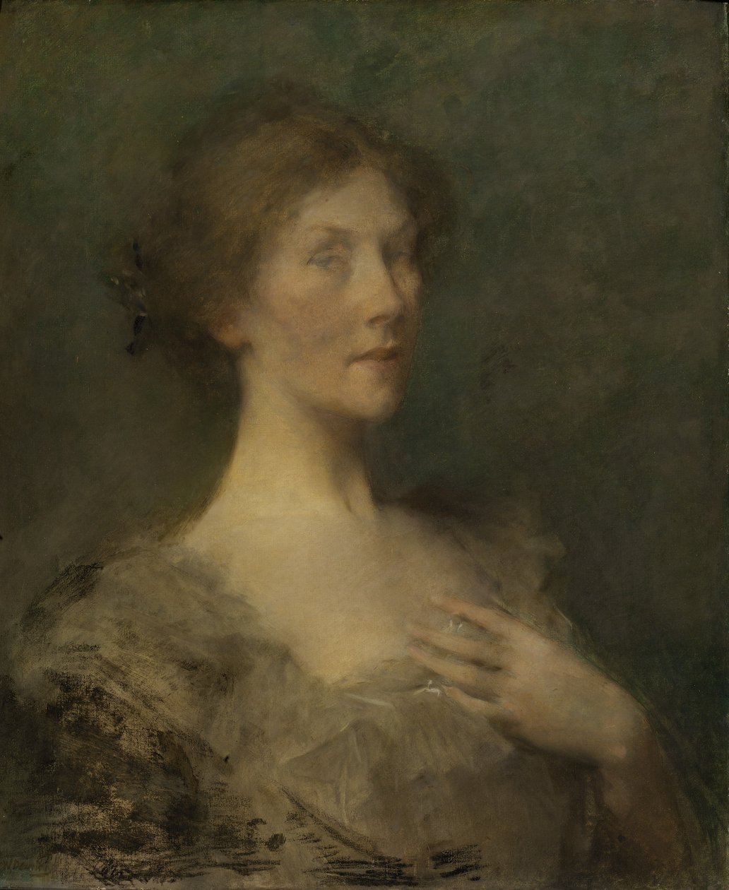 Portræt af en dame af Thomas Wilmer Dewing