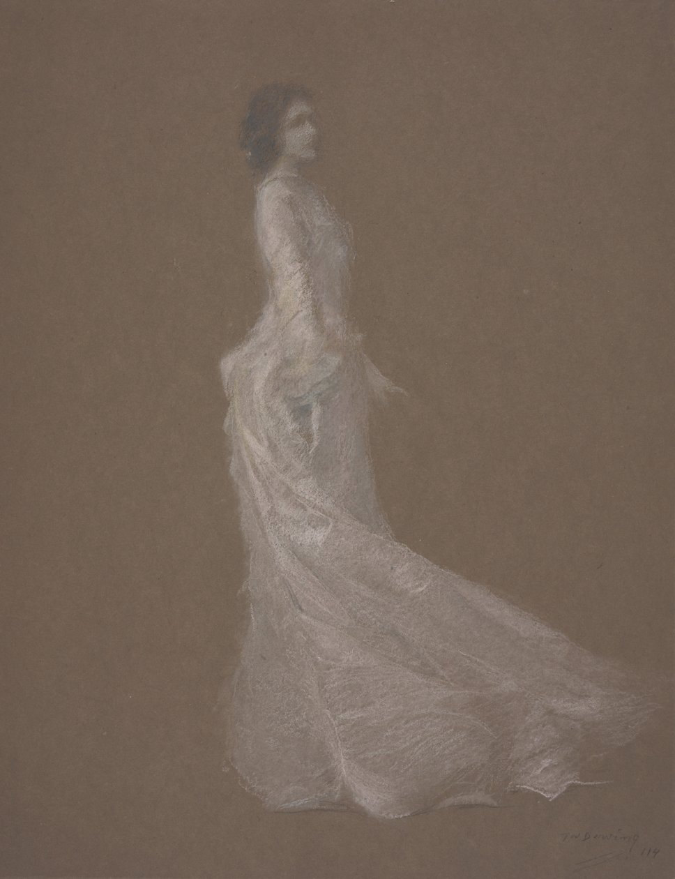 Den lyserøde kjole, ca. 1894 af Thomas Wilmer Dewing