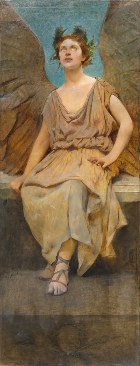 Bevinget allegorisk figur, ca. 1888 (olie på lærred) af Thomas Wilmer Dewing