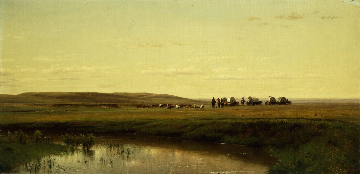 Et vogntog på sletterne, Platte River, af Thomas Worthington Whittredge