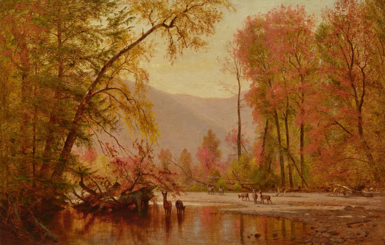 Autumn on the Delaware, ca. 1875 (olie på lærred) af Thomas Worthington Whittredge