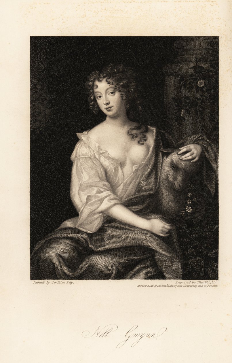 Nell Gwyn, Restoration-skuespillerinde, elsker af jarlen af Rochester, mangeårig elskerinde til kong Charles II af England af Thomas Wright