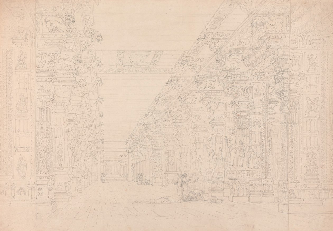Tremal Naigs Choultry, Madura, juli 1792 (se også 195090) af Thomas und William Daniell