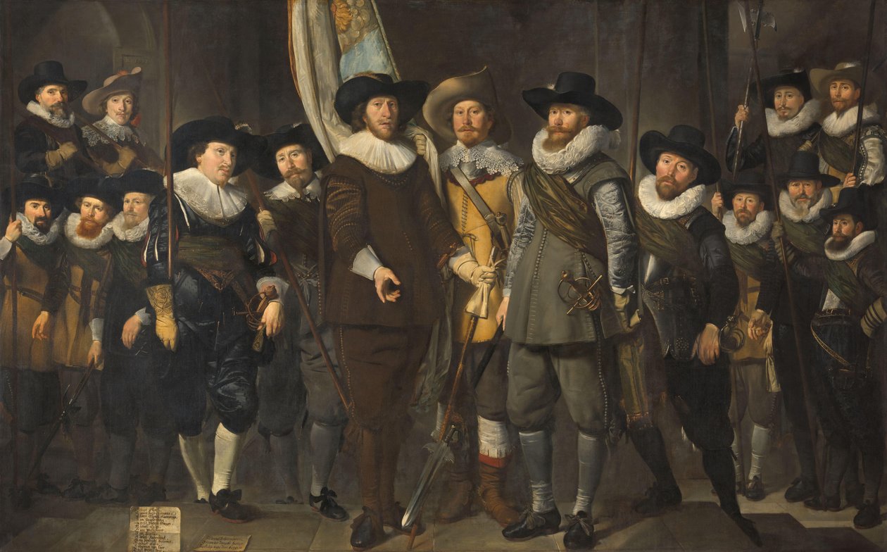 Officerer og andre borgergarde fra det tredje distrikt i Amsterdam, under kommando af kaptajn Allaert Cloeck og løjtnant Lucas Jacobsz Rotgans af Thomas de Keyser