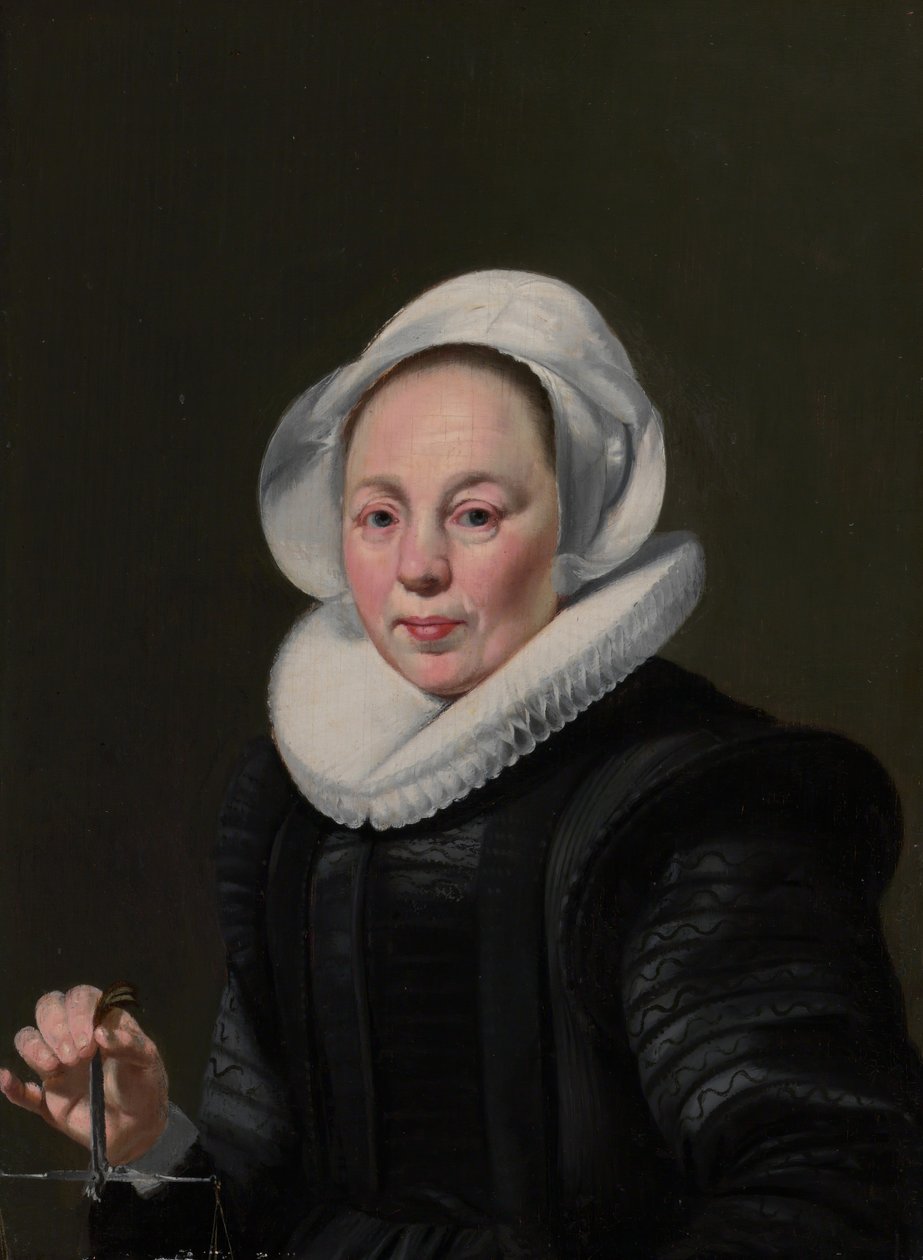Portræt af en kvinde med balance, ca. 1625-26. af Thomas de Keyser