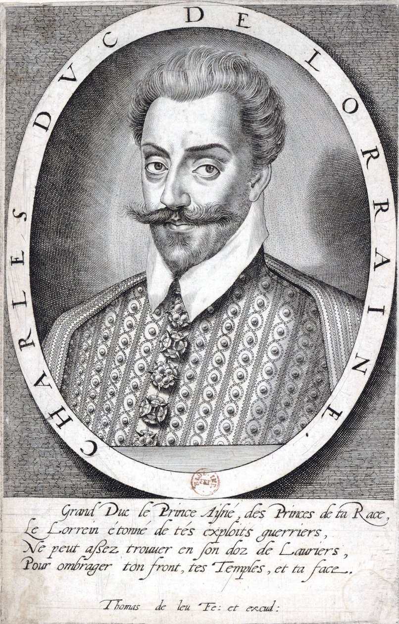 Portræt af Charles III, hertug af Lorraine af Thomas de Leu - Gallica (tilpasset) af Thomas de Leu