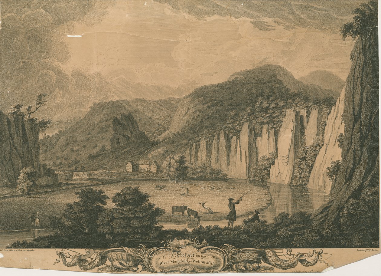 Wetton Mill: gravering, nd [c 1743] (tryk) af Thomas of Derby (after) Smith