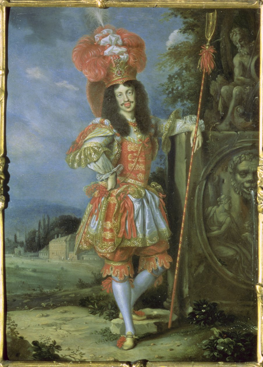 Leopold I (1640-1705), hellig romersk kejser, i teatralsk kostume, klædt som Acis fra La Galatea, en favola sat til musik af Antonio Draghi, 1667 (olie på kobber) af Thomas of Ypres
