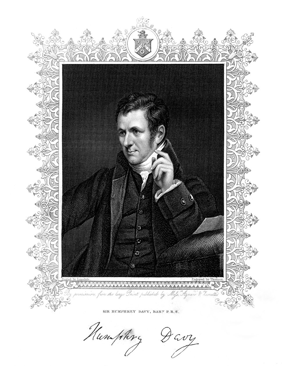 Sir Humphry Davy, kemiker og fysiker fra Cornwall, 1800-tallet. af Thomson