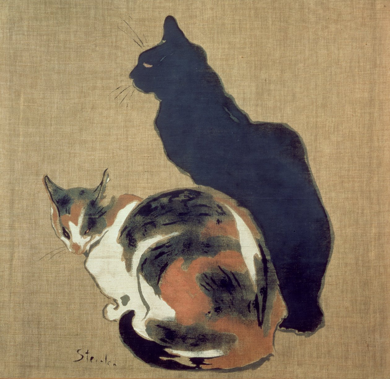 To katte, 1894 af Théophile Alexandre Steinlen