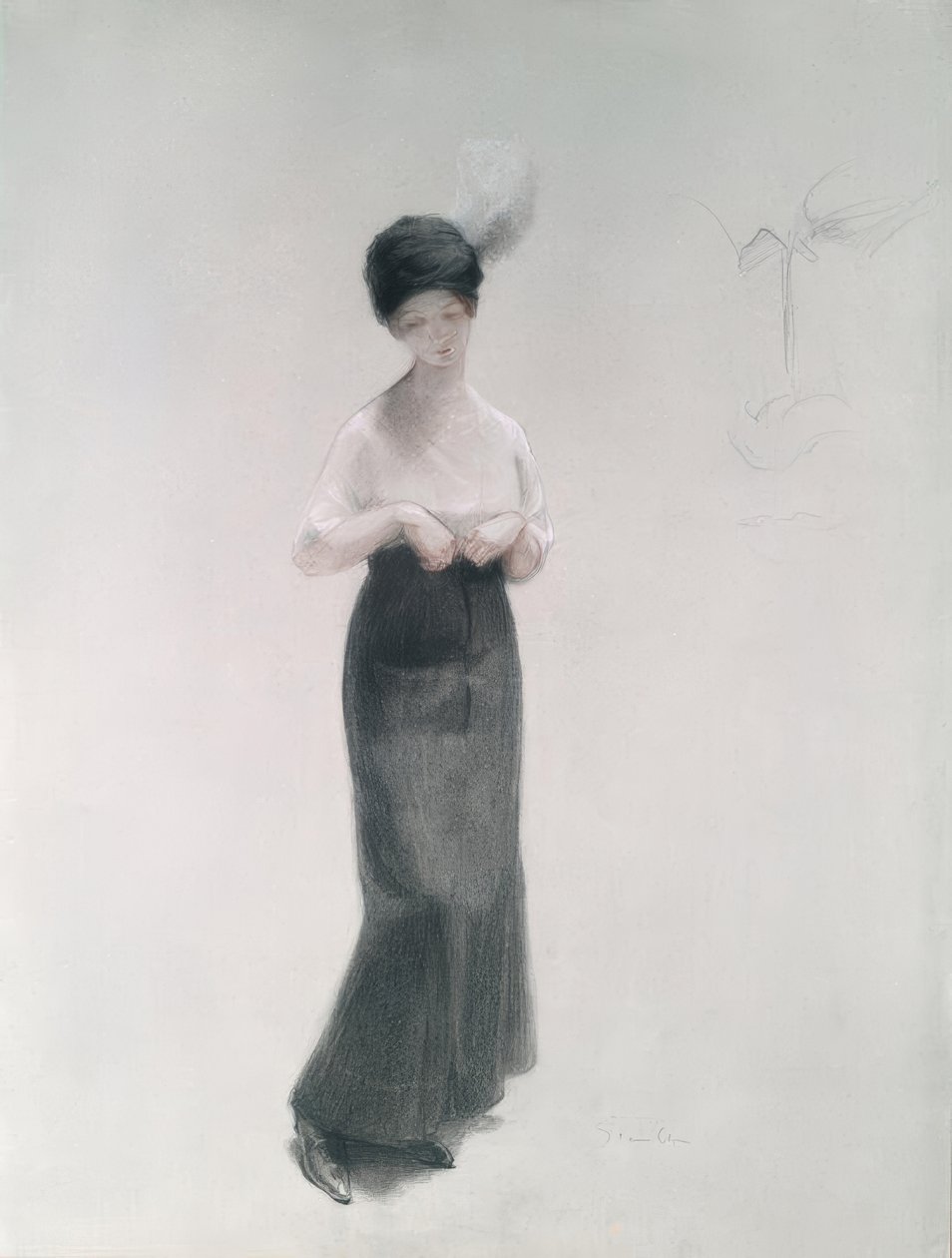 Ung kvinde med hat af Théophile-Alexandre Steinlen