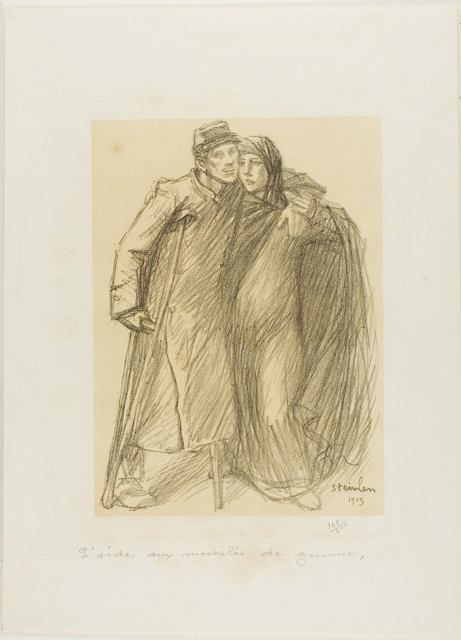 Hjælp til dem, der blev lemlæstet i krigen, planche 1 fra Actualités af Théophile Alexandre Pierre Steinlen