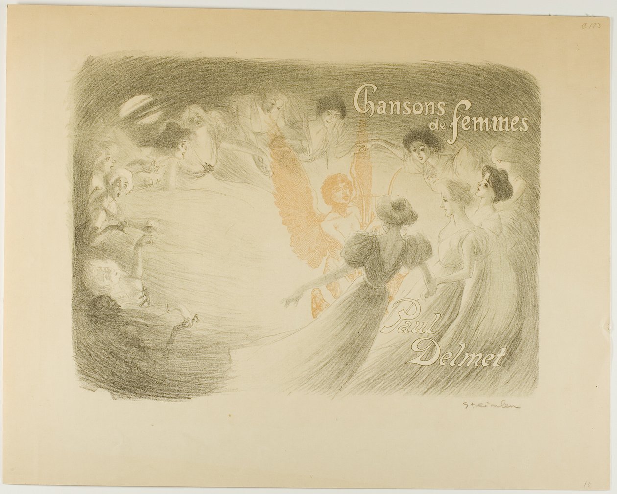 Chansons de femmes, omslag til en bog af Paul Delmet af Théophile Alexandre Pierre Steinlen