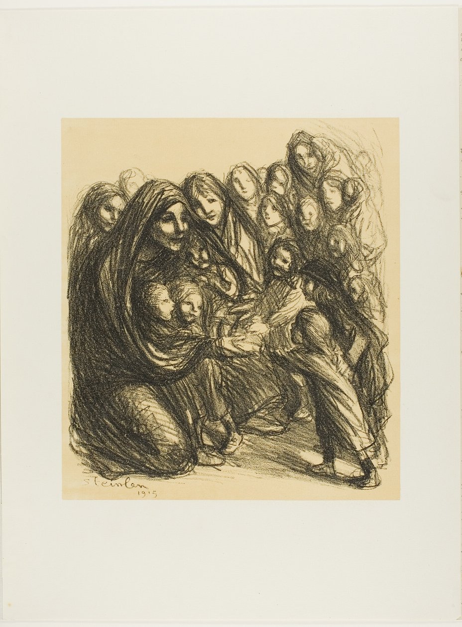 For døtre af soldater, der blev dræbt på ærens mark, plade tretten fra Actualités af Théophile Alexandre Pierre Steinlen