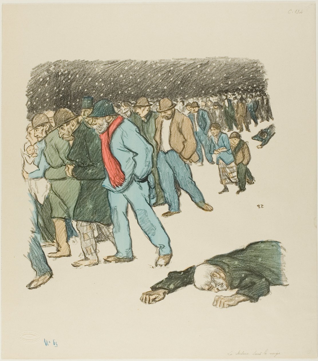Elendighed under sneen af Théophile Alexandre Pierre Steinlen