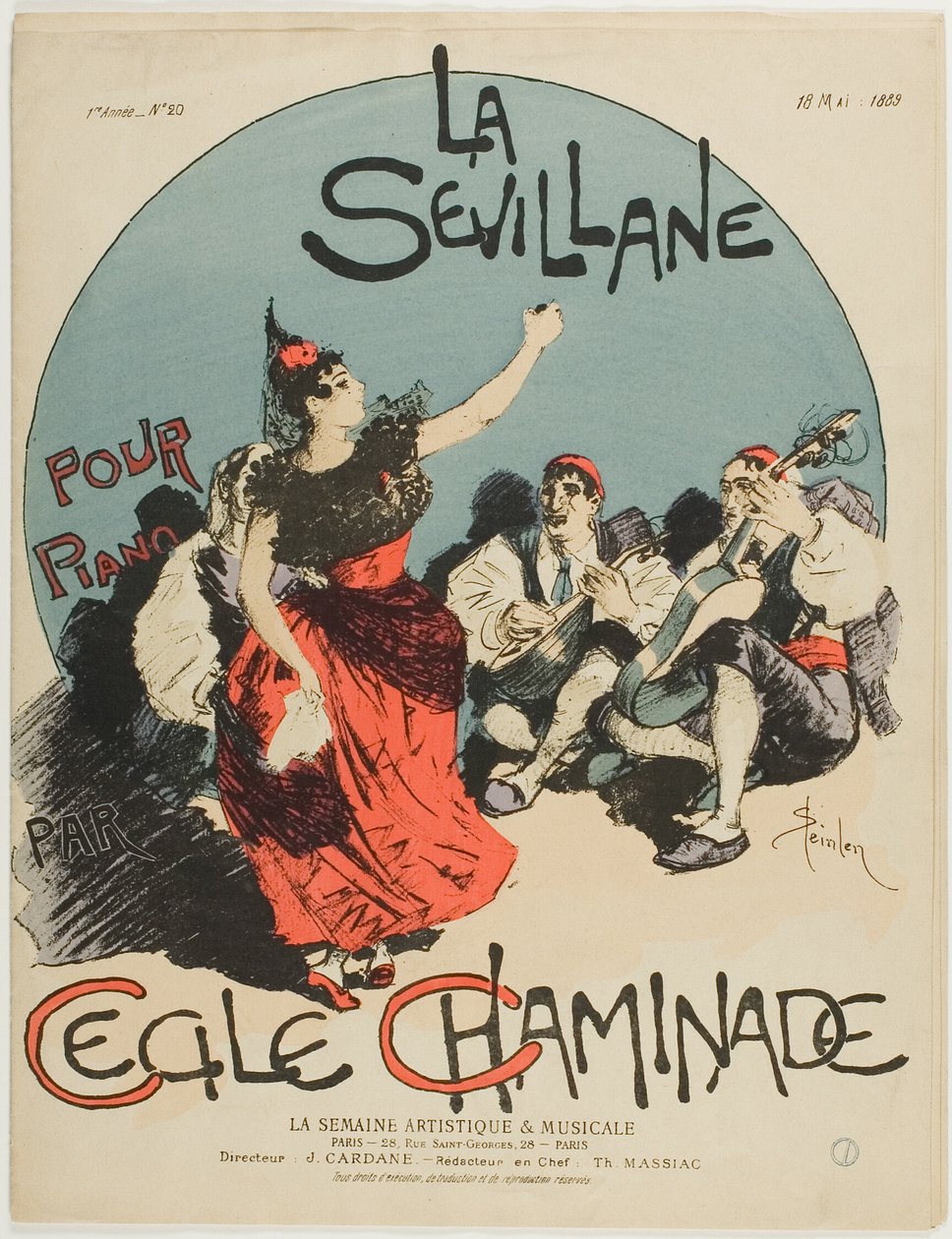 Ouverture til Kvinden fra Sevilla, for klaver, af Cecile Chaminade af Théophile Alexandre Pierre Steinlen