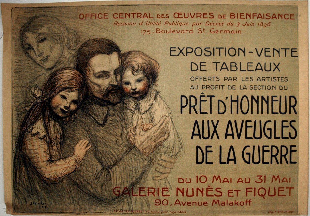 Klar til at ære de krigsblinde af Théophile Alexandre Pierre Steinlen