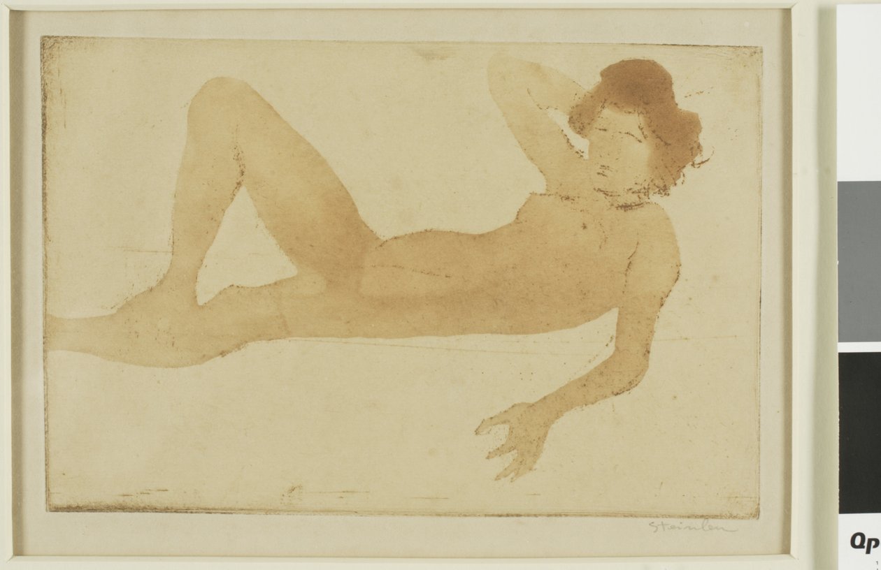 Liggende nøgen kvinde af Théophile Alexandre Pierre Steinlen