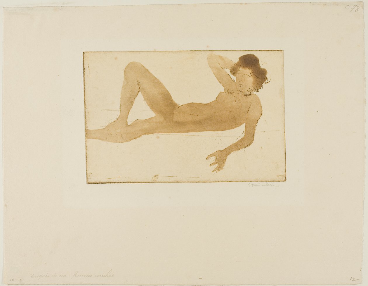 Liggende kvinde af Théophile Alexandre Pierre Steinlen