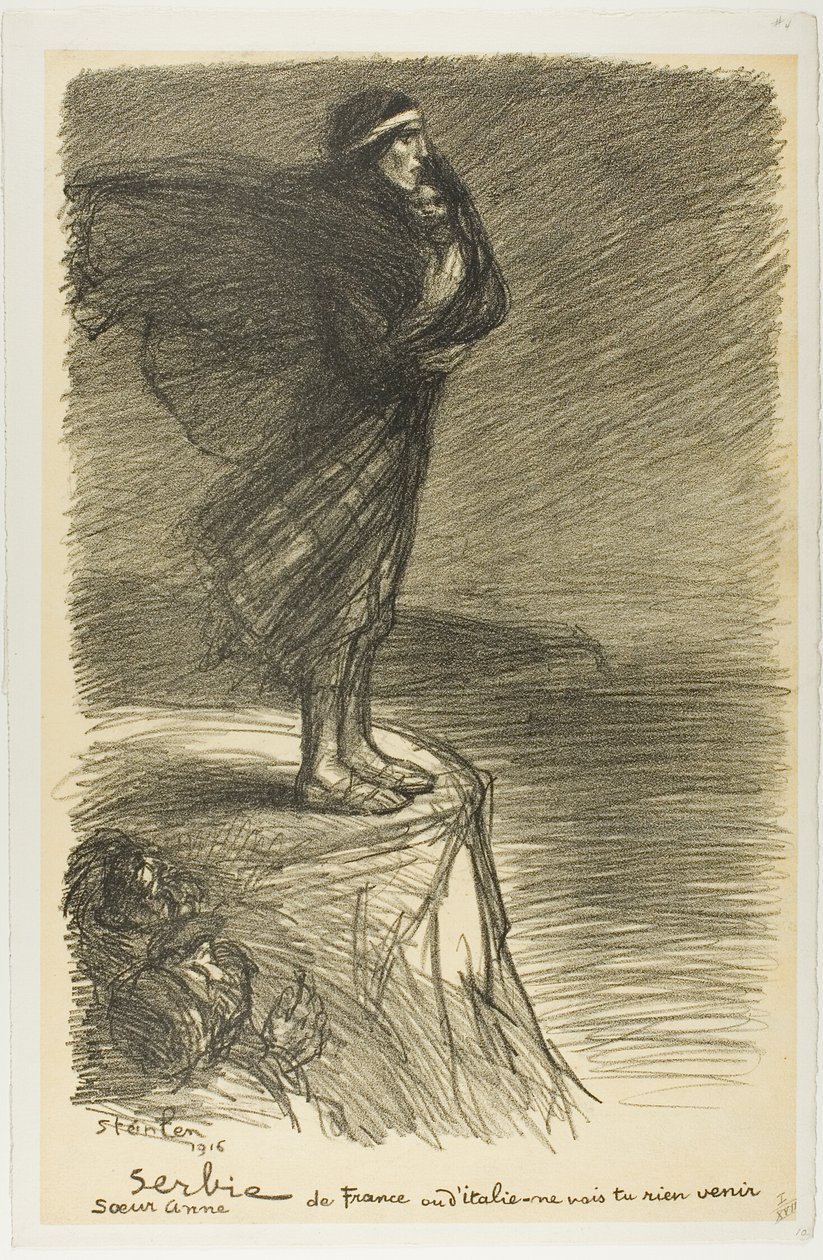 Serbien: Søster Anne, tallerken tyve fra Actualités af Théophile Alexandre Pierre Steinlen
